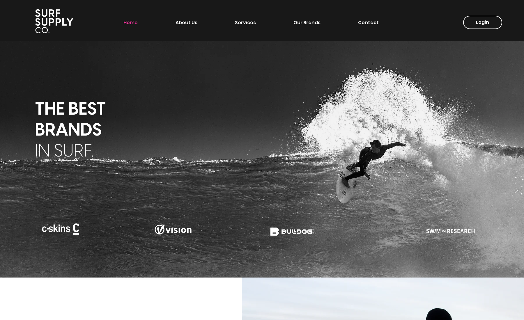 Surf Supply Co.: A website designed for Surf Supply Co. a distribution agency based in New Zealand that specialises in bringing water sport and surf brands to market in New Zealand.